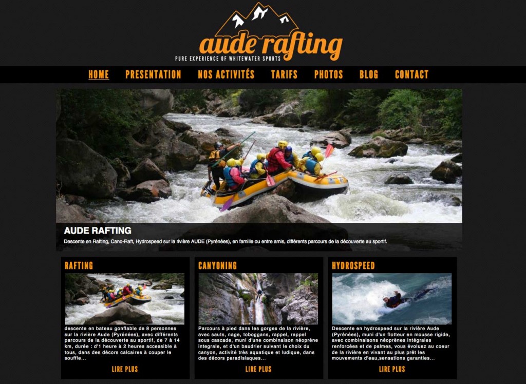 website aude rafting