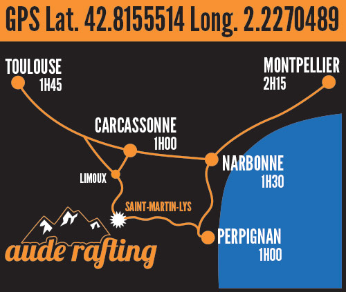 Aude Rafting map